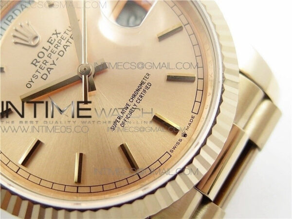 Day-Date 36 128239 RG BP Best Edition Pink Gold Sticks Markers Dial on RG President Bracelet – Bild 22