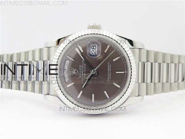 Day-Date 36 128239 SS BP Best Edition Brown Sticks Markers Dial on SS President Bracelet – Bild 23