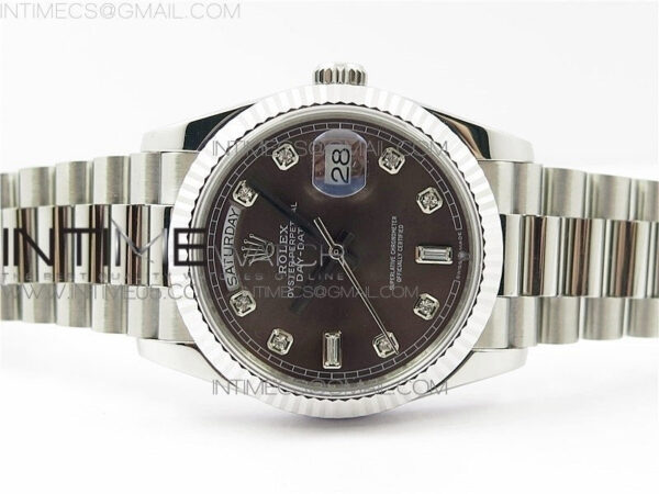 Day-Date 36 128239 SS BP Best Edition Brown Crystal Markers Dial on SS President Bracelet – Bild 23