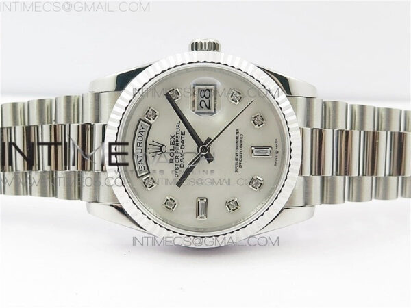 Day-Date 36 128239 SS BP Best Edition White MOP Crystal Markers Dial on SS President Bracelet – Bild 23