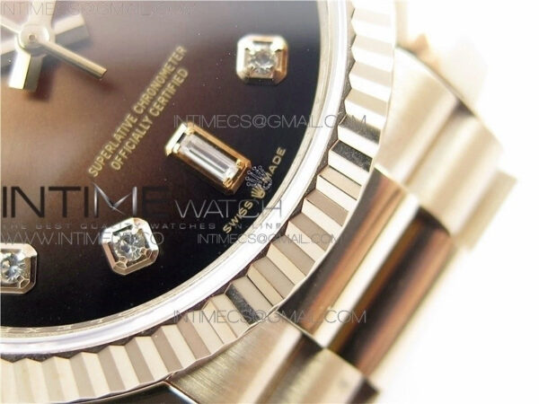 Day-Date 36 128239 RG BP Best Edition Brown Crystal Markers Dial on RG President Bracelet – Bild 22