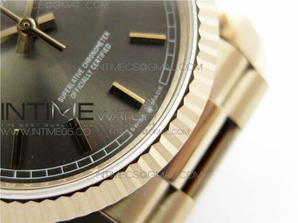 Day-Date 36 128239 RG BP Best Edition Gray Sticks Markers Dial on RG President Bracelet – Bild 23