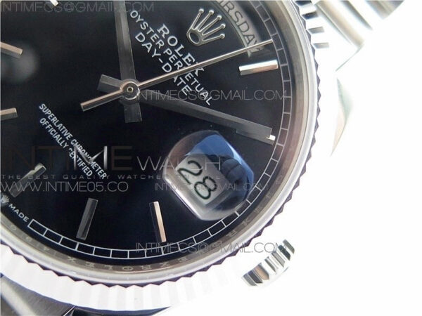 Day-Date 36 128239 SS BP Best Edition Black Stick Markers Dial on SS President Bracelet – Bild 23