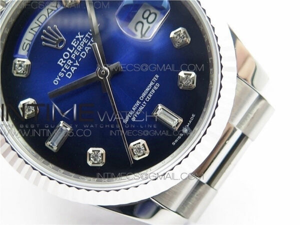 Day-Date 36 128239 SS BP Best Edition Blue Crystal Markers Dial on SS President Bracelet – Bild 24