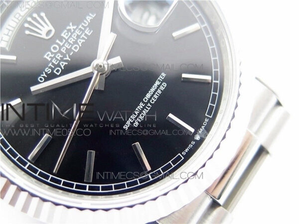 Day-Date 36 128239 SS BP Best Edition Black Stick Markers Dial on SS President Bracelet – Bild 24