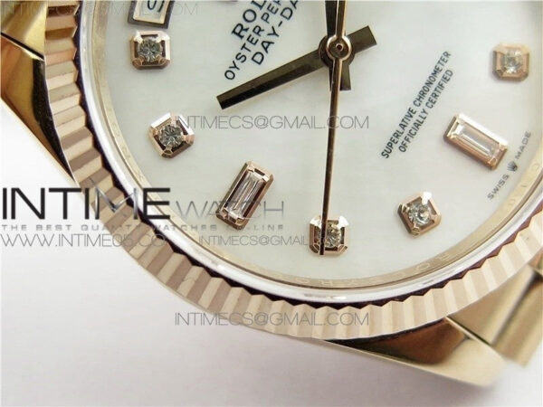 Day-Date 36 128239 RG BP Best Edition White MOP Crystal Markers Dial on RG President Bracelet – Bild 24