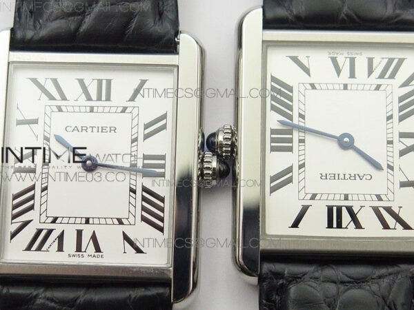 Tank Solo Ladies 28mm SS AF 1:1 Best Edition White Dial on Black Leather Strap Ronda Quartz – Bild 24