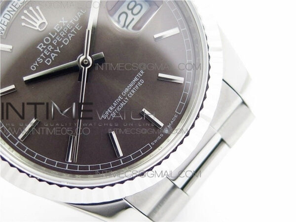 Day-Date 36 128239 SS BP Best Edition Brown Sticks Markers Dial on SS President Bracelet – Bild 25