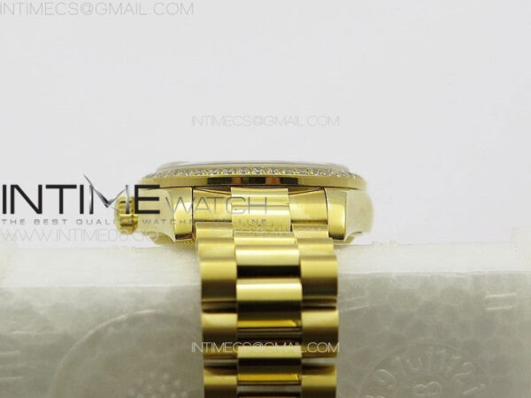 DateJust 31mm YG APSF Best Edition Green Flowers Crystals Dial on President Bracelet A2824 – Bild 25