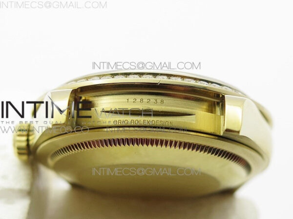 Day-Date 36 128235 YG/Crystal BP Best Edition Black Crystal Marker Dial on YG President Bracelet A2836 – Bild 26