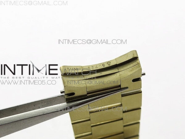 Day-Date 36 128235 YG/Crystal BP Best Edition Silver Crystal Marker Dial on YG President Bracelet A2836 – Bild 26