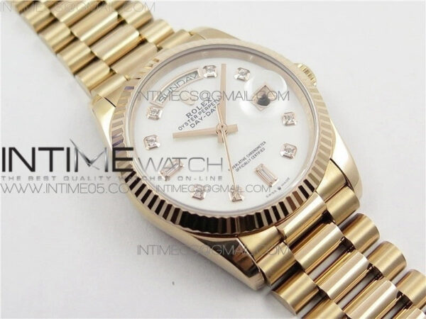 Day-Date 36 128239 RG BP Best Edition White MOP Crystal Markers Dial on RG President Bracelet – Bild 26