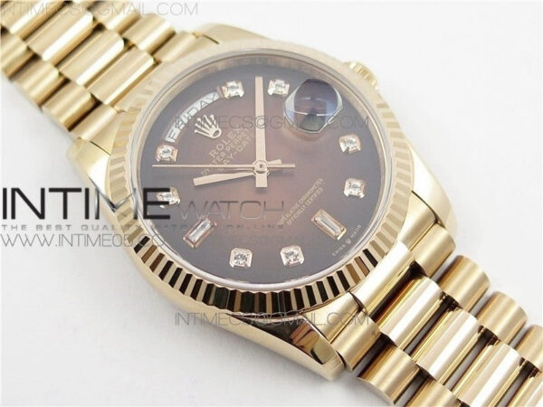 Day-Date 36 128239 RG BP Best Edition Brown Crystal Markers Dial on RG President Bracelet – Bild 26