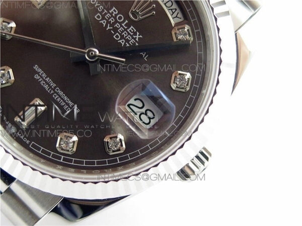 Day-Date 36 128239 SS BP Best Edition Brown Crystal Markers Dial on SS President Bracelet – Bild 26