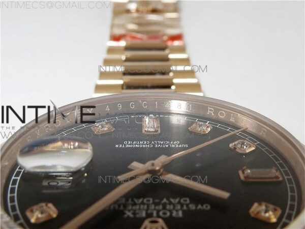 Day-Date 36 128239 RG BP Best Edition Black Crystal Markers Dial on RG President Bracelet – Bild 25