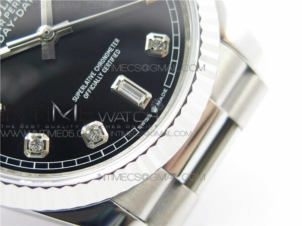 Day-Date 36 128239 SS BP Best Edition Black Crystal Markers Dial on SS President Bracelet – Bild 25