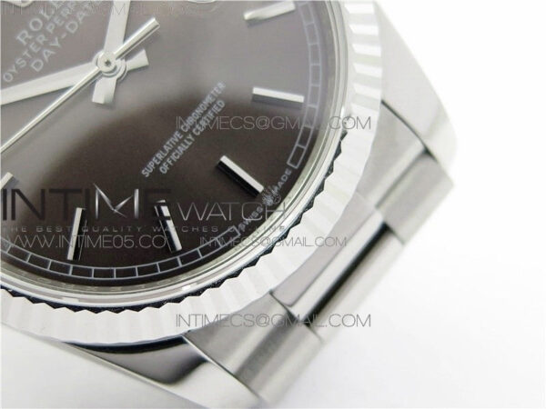 Day-Date 36 128239 SS BP Best Edition Brown Sticks Markers Dial on SS President Bracelet – Bild 26