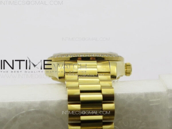 DateJust 31mm YG APSF Best Edition Green Flowers Crystals Dial on President Bracelet A2824 – Bild 26