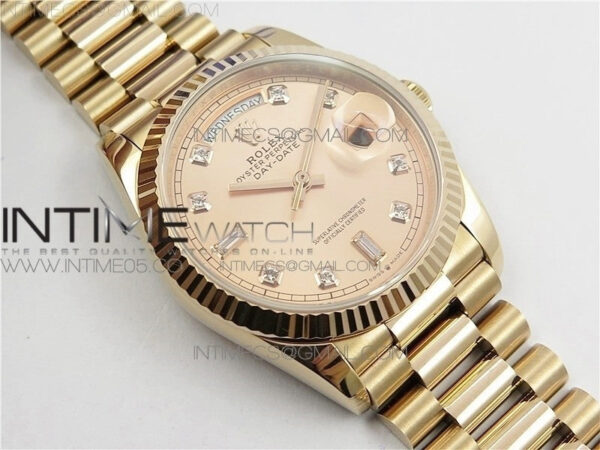 Day-Date 36 128239 RG BP Best Edition Pink Gold Crystal Markers Dial on RG President Bracelet – Bild 26