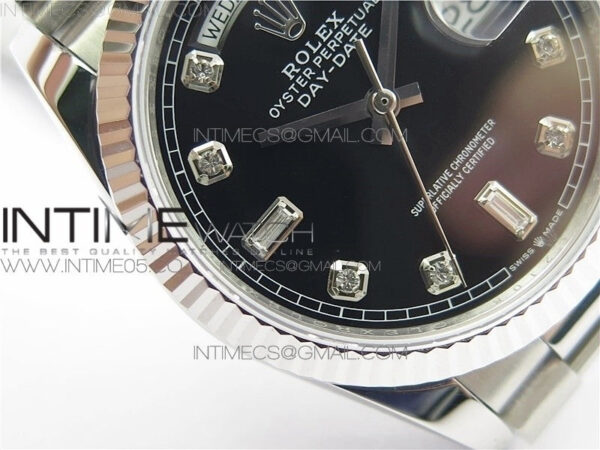 Day-Date 36 128239 SS BP Best Edition Black Crystal Markers Dial on SS President Bracelet – Bild 27