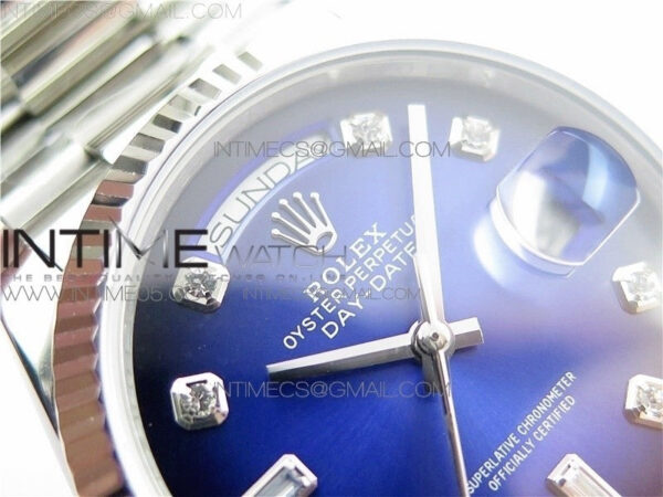 Day-Date 36 128239 SS BP Best Edition Blue Crystal Markers Dial on SS President Bracelet – Bild 28