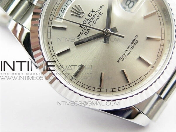 Day-Date 36 128239 SS BP Best Edition Silver Sticks Markers Dial on SS President Bracelet – Bild 28