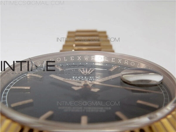 Day-Date 36 128239 RG BP Best Edition Black Sticks Markers Dial on RG President Bracelet – Bild 27