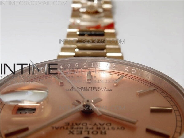 Day-Date 36 128239 RG BP Best Edition Pink Gold Sticks Markers Dial on RG President Bracelet – Bild 28