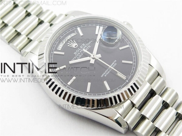 Day-Date 36 128239 SS BP Best Edition Black Stick Markers Dial on SS President Bracelet – Bild 28