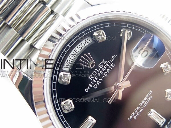 Day-Date 36 128239 SS BP Best Edition Black Crystal Markers Dial on SS President Bracelet – Bild 29