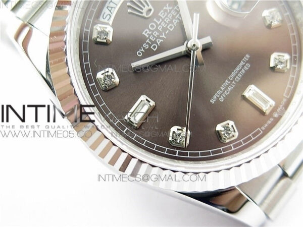 Day-Date 36 128239 SS BP Best Edition Brown Crystal Markers Dial on SS President Bracelet – Bild 28