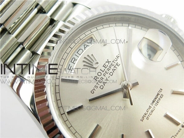 Day-Date 36 128239 SS BP Best Edition Silver Sticks Markers Dial on SS President Bracelet – Bild 27