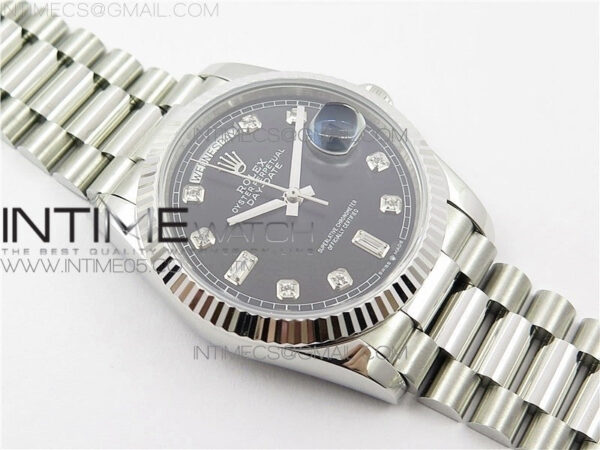 Day-Date 36 128239 SS BP Best Edition Black Crystal Markers Dial on SS President Bracelet – Bild 28