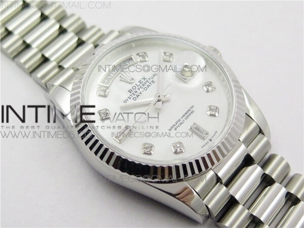 Day-Date 36 128239 SS BP Best Edition White MOP Crystal Markers Dial on SS President Bracelet – Bild 29