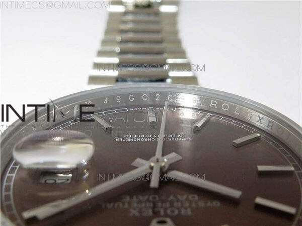 Day-Date 36 128239 SS BP Best Edition Brown Sticks Markers Dial on SS President Bracelet – Bild 29