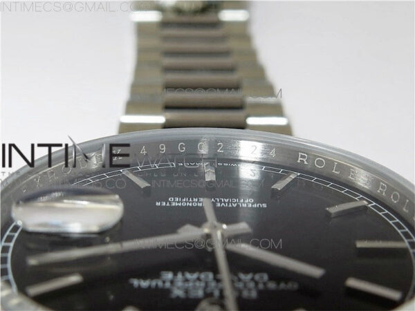 Day-Date 36 128239 SS BP Best Edition Black Stick Markers Dial on SS President Bracelet – Bild 30
