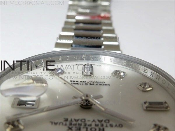Day-Date 36 128239 SS BP Best Edition White MOP Crystal Markers Dial on SS President Bracelet – Bild 31