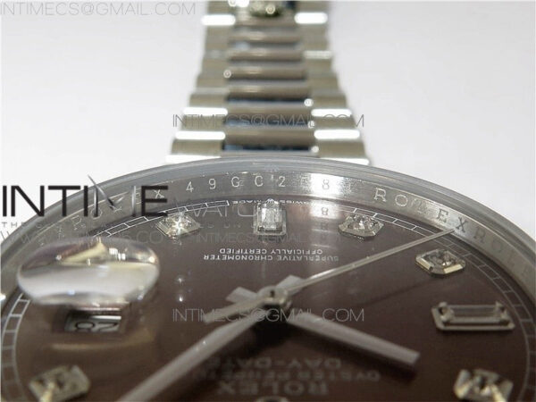 Day-Date 36 128239 SS BP Best Edition Brown Crystal Markers Dial on SS President Bracelet – Bild 32