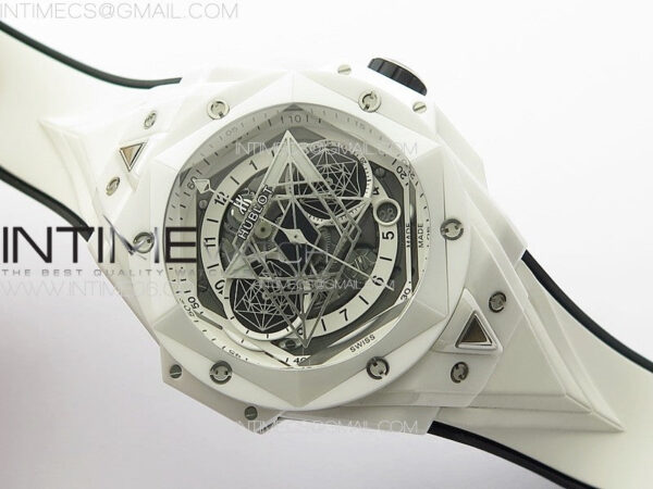 Big Bang Sang Bleu II White Ceramic ZF Best Edition on White Rubber Strap A1240 – Bild 2