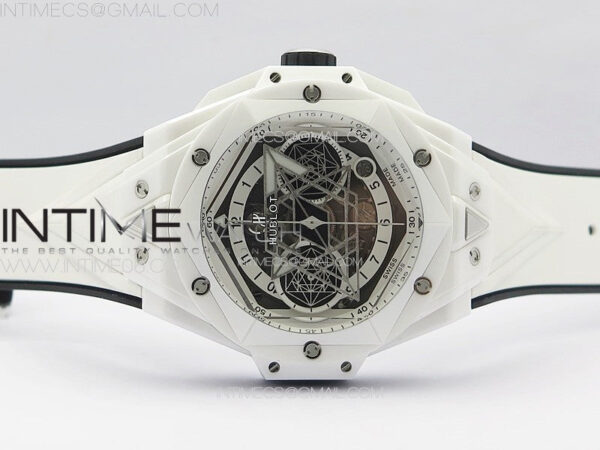 Big Bang Sang Bleu II White Ceramic ZF Best Edition on White Rubber Strap A1240 – Bild 3
