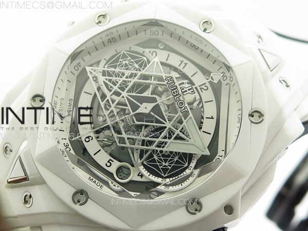 Big Bang Sang Bleu II White Ceramic ZF Best Edition on White Rubber Strap A1240 – Bild 4