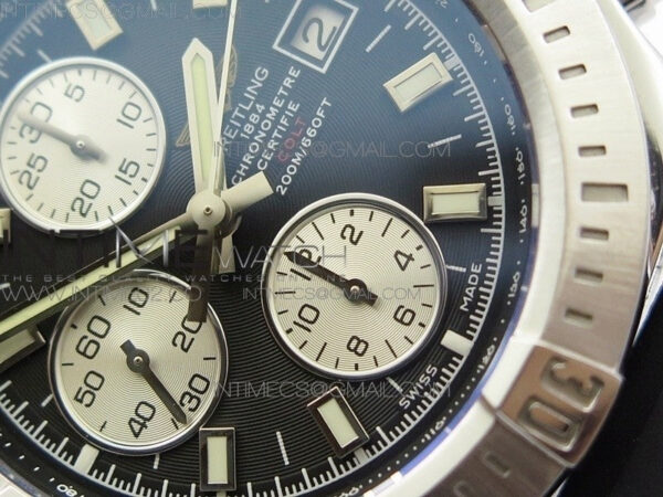 Challenger Chronograph SS Black Dial on Rubber Strap A7750 (Free rubber strap) – Bild 5