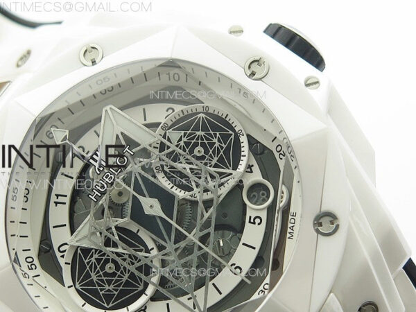 Big Bang Sang Bleu II White Ceramic ZF Best Edition on White Rubber Strap A1240 – Bild 5