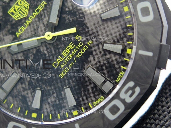Aquaracer Calibre 5 PVD 41mm TARF 1:1 Best Edition Carbon/Yellow Dial on Black Nylon Strap SW200 – Bild 5