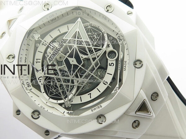 Big Bang Sang Bleu II White Ceramic ZF Best Edition on White Rubber Strap A1240 – Bild 6