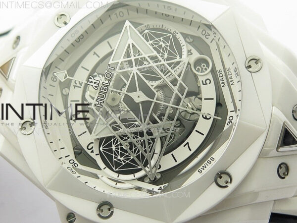 Big Bang Sang Bleu II White Ceramic ZF Best Edition on White Rubber Strap A1240 – Bild 8