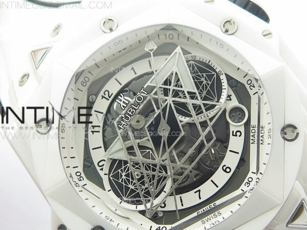 Big Bang Sang Bleu II White Ceramic ZF Best Edition on White Rubber Strap A1240 – Bild 9