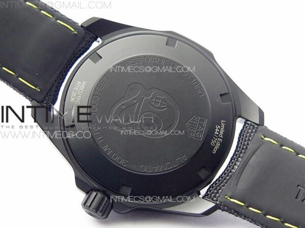 Aquaracer Calibre 5 PVD 41mm TARF 1:1 Best Edition Carbon/Yellow Dial on Black Nylon Strap SW200 – Bild 18