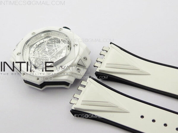 Big Bang Sang Bleu II White Ceramic ZF Best Edition on White Rubber Strap A1240 – Bild 27