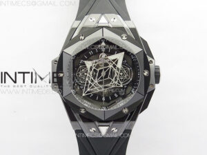 Big Bang Sang Bleu II Black Ceramic ZF Best Edition on Black Rubber Strap A1240